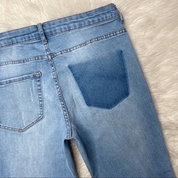 For The Republic • Distressed Fringe Hem Stretchy Denim Jeans - Picture 12 of 14